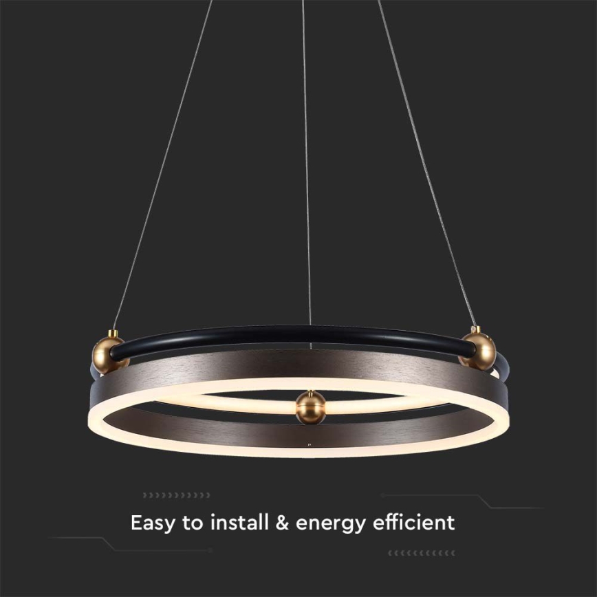 LED Luster na lanku LED/20W/230V 3000K pr. 42 cm hnedá
