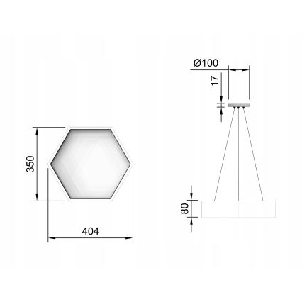 LED luster na lanku LED/20W/230V, čierny