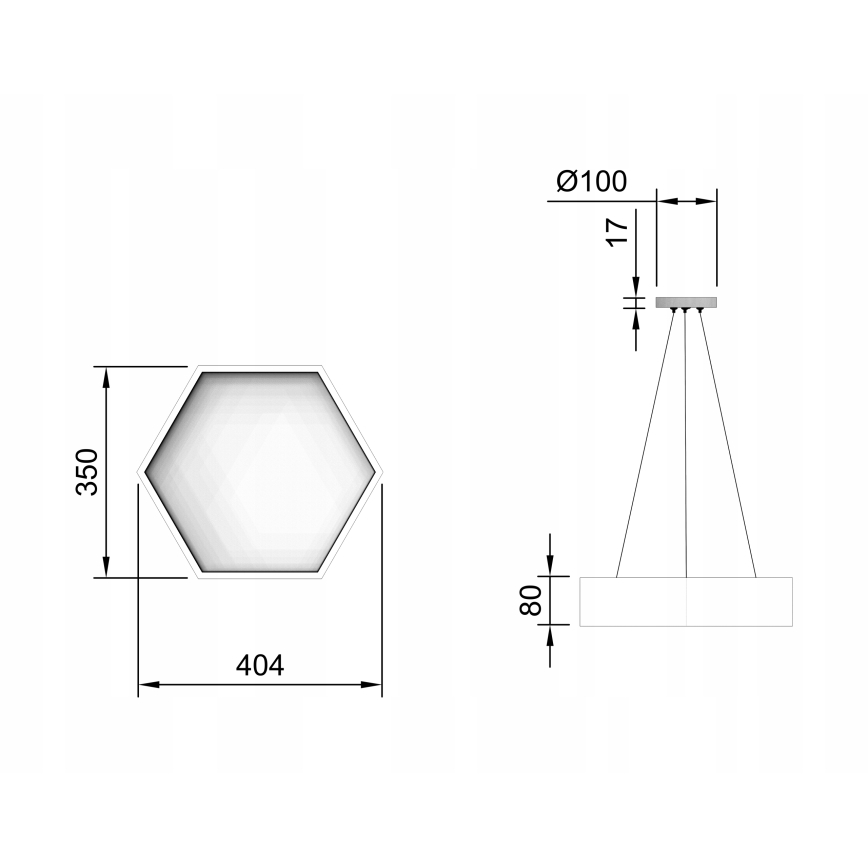 LED luster na lanku LED/20W/230V, čierny