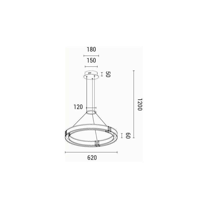 LED Luster na lanku LED/21W/230V 3000K 42x120 cm