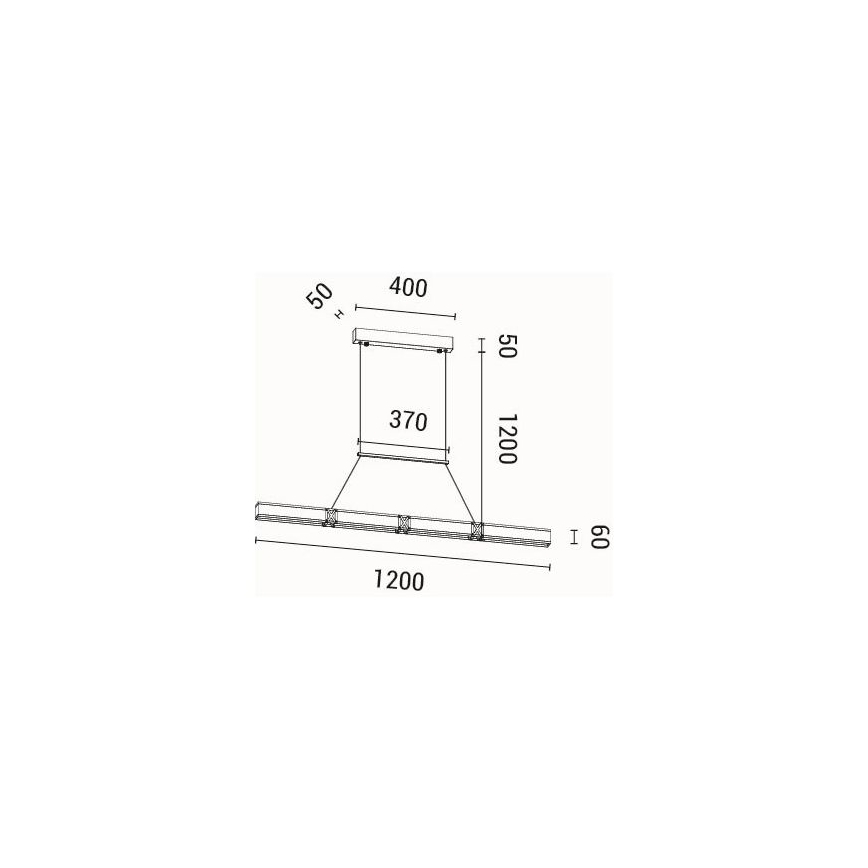 LED Luster na lanku LED/21W/230V 3000K 45x120 cm