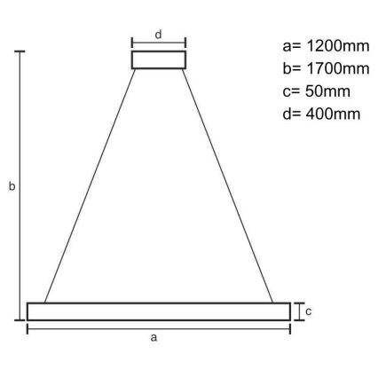 LED Luster na lanku LED/22W/230V 4000K 120 cm buk/masív