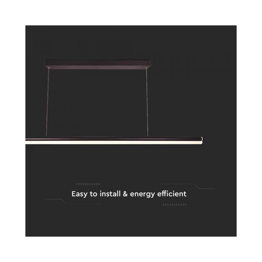 LED Luster na lanku LED/23W/230V 4000K 120 cm čierna
