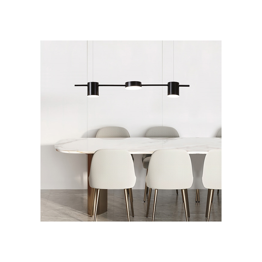 LED Luster na lanku LED/24W/230V 3000K čierna