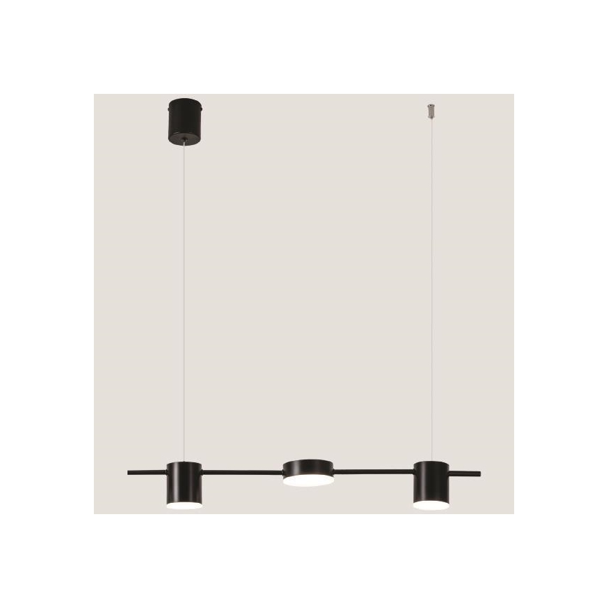 LED Luster na lanku LED/24W/230V 3000K čierna
