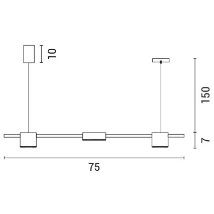 LED Luster na lanku LED/24W/230V 3000K čierna