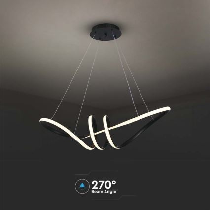 LED Luster na lanku LED/24W/230V 3000K čierna