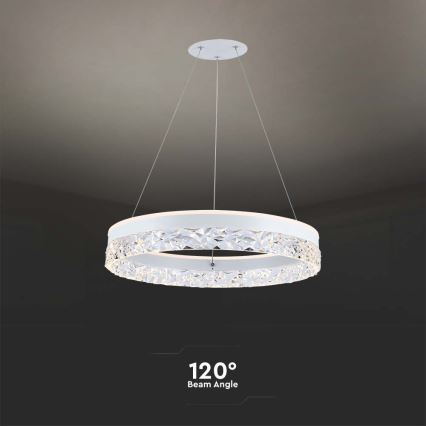 LED Luster na lanku LED/25W/230V 3000K pr. 50 cm biela