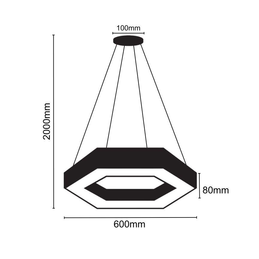 LED Luster na lanku LED/28W/230V 4000K pr. 60 cm