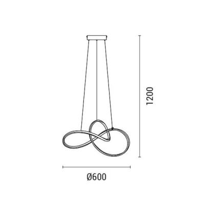 LED Luster na lanku LED/30W/230V 3000K