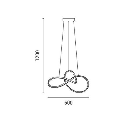 LED Luster na lanku LED/30W/230V 3000K