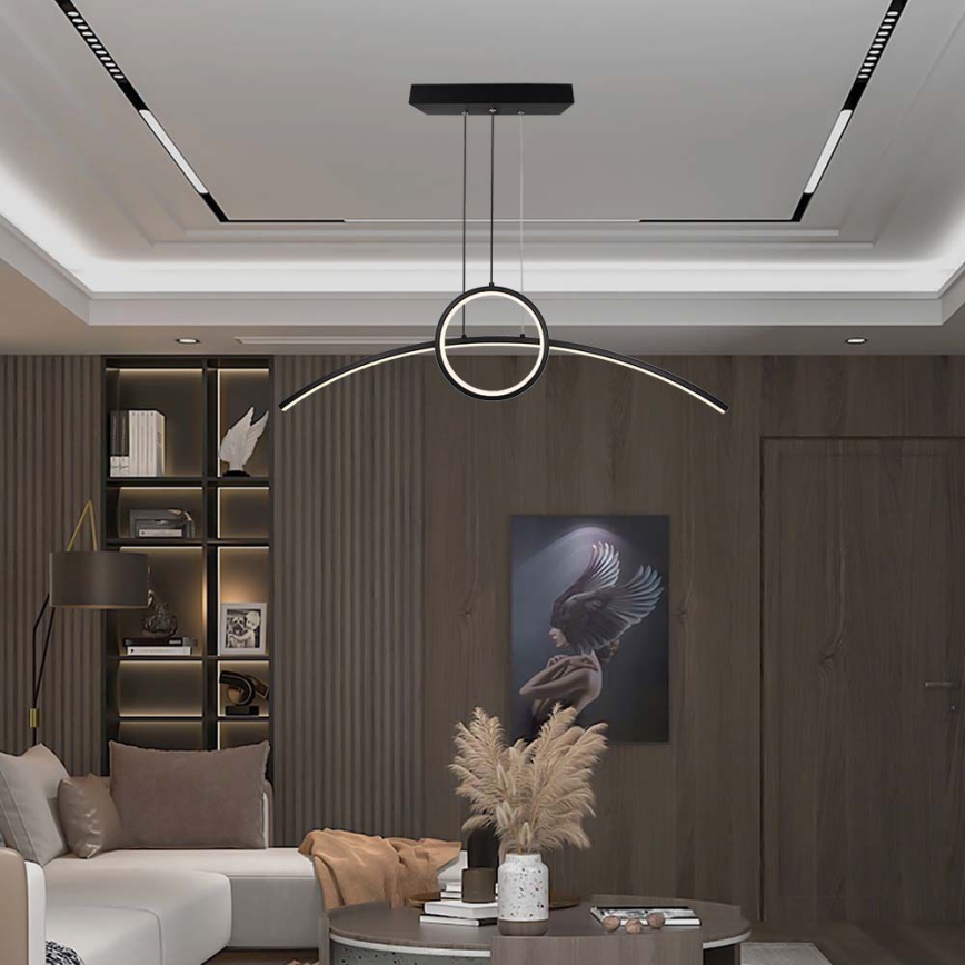 LED Luster na lanku LED/30W/230V 4000K čierna