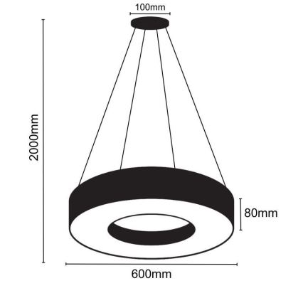 LED Luster na lanku LED/30W/230V 4000K pr. 60 cm