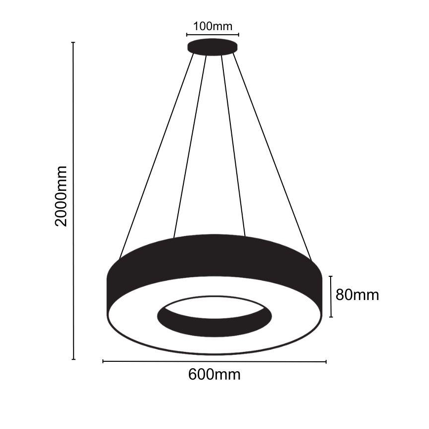 LED Luster na lanku LED/30W/230V 4000K pr. 60 cm