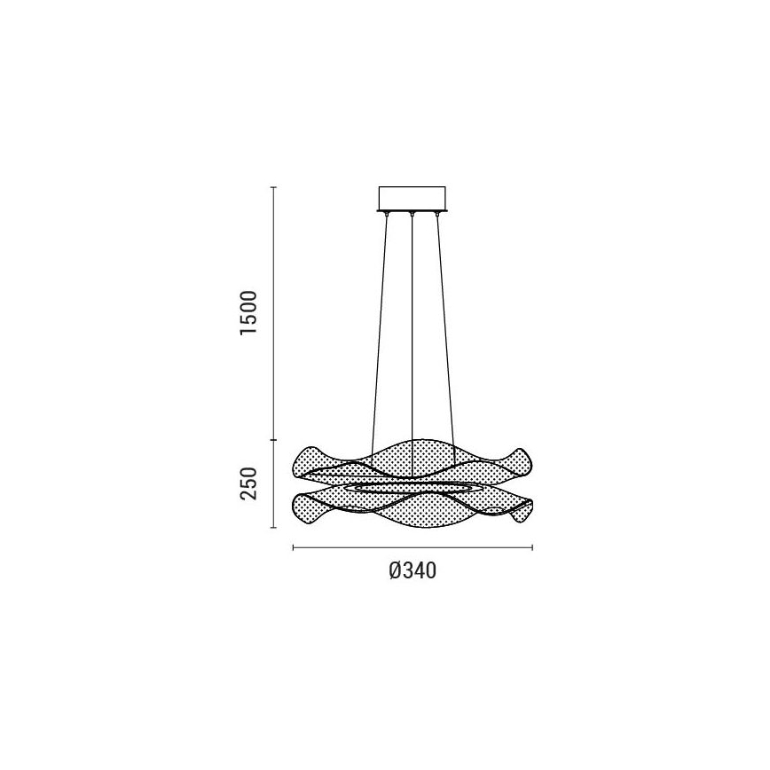 LED Luster na lanku LED/34W/230V 3000K