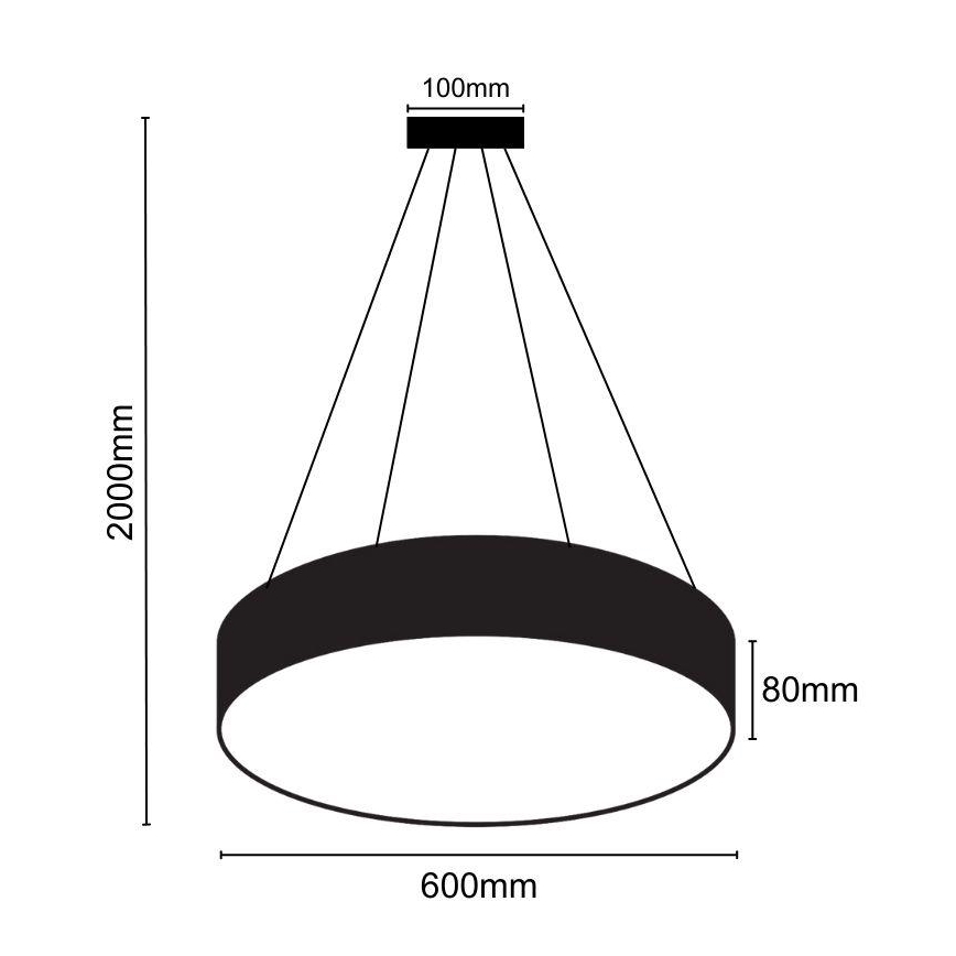 LED Luster na lanku LED/35W/230V 4000K pr. 60 cm