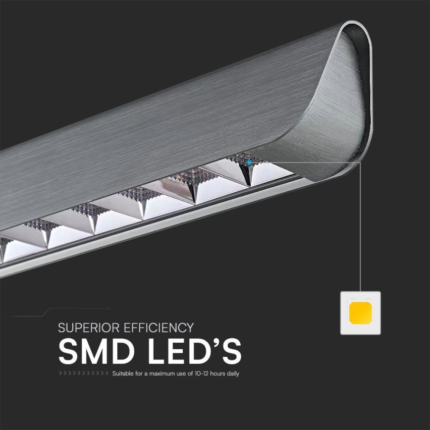 LED Luster na lanku LED/36W/230V 3000/4000/6400K antracit