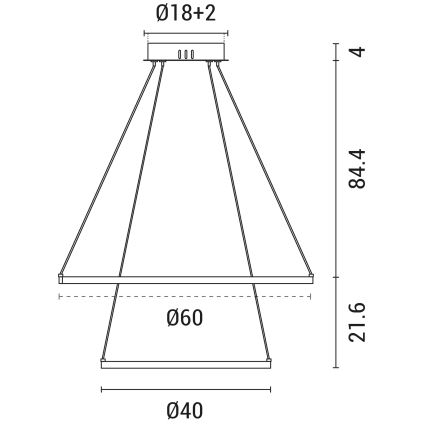 LED Luster na lanku LED/37W/230V 3000K čierna