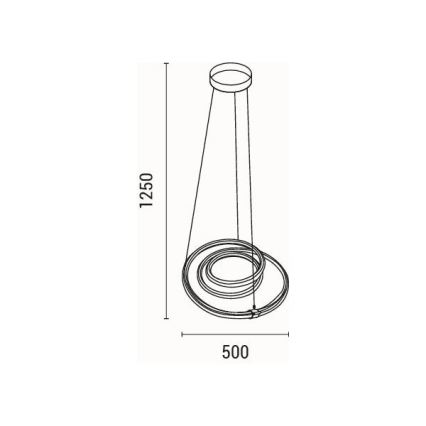 LED Luster na lanku LED/38W/230V 3000K 50x50 cm