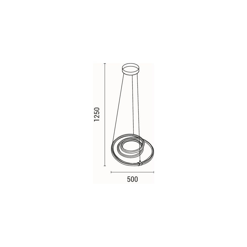 LED Luster na lanku LED/38W/230V 3000K 50x50 cm