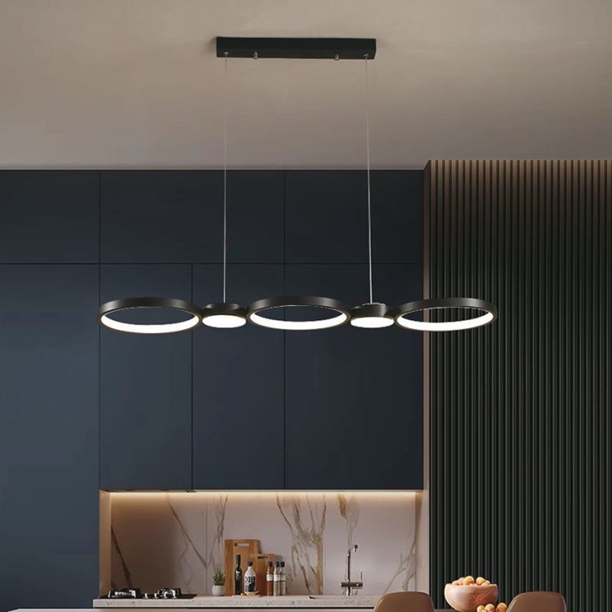 LED Luster na lanku LED/38W/230V 3000K čierna