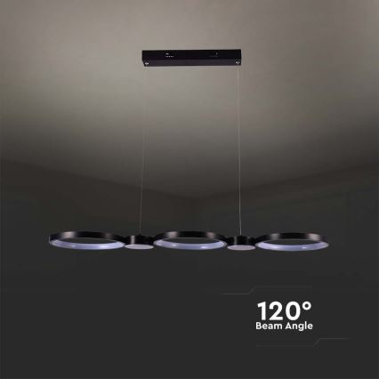 LED Luster na lanku LED/38W/230V 3000K čierna