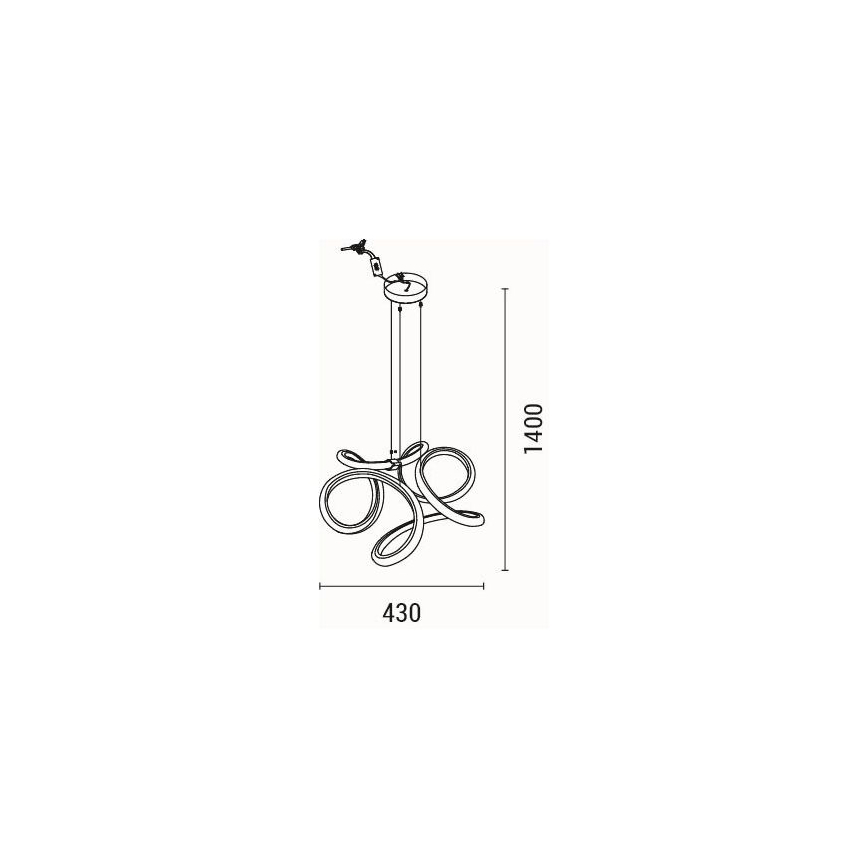 LED Luster na lanku LED/38W/230V 3000K