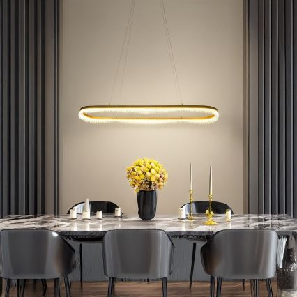 LED luster na lanku LED/45W/230V zlatý