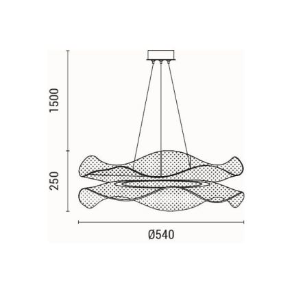 LED Luster na lanku LED/48W/230V 3000K