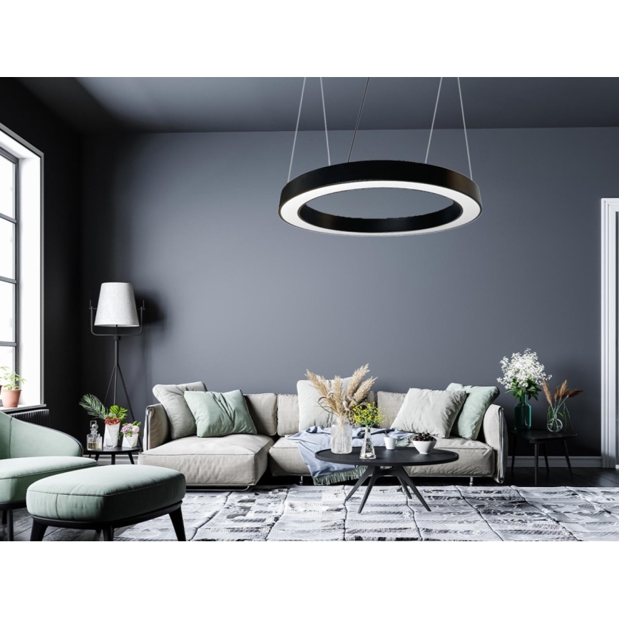 LED Luster na lanku LED/50W/230V 4000K pr. 100 cm čierna