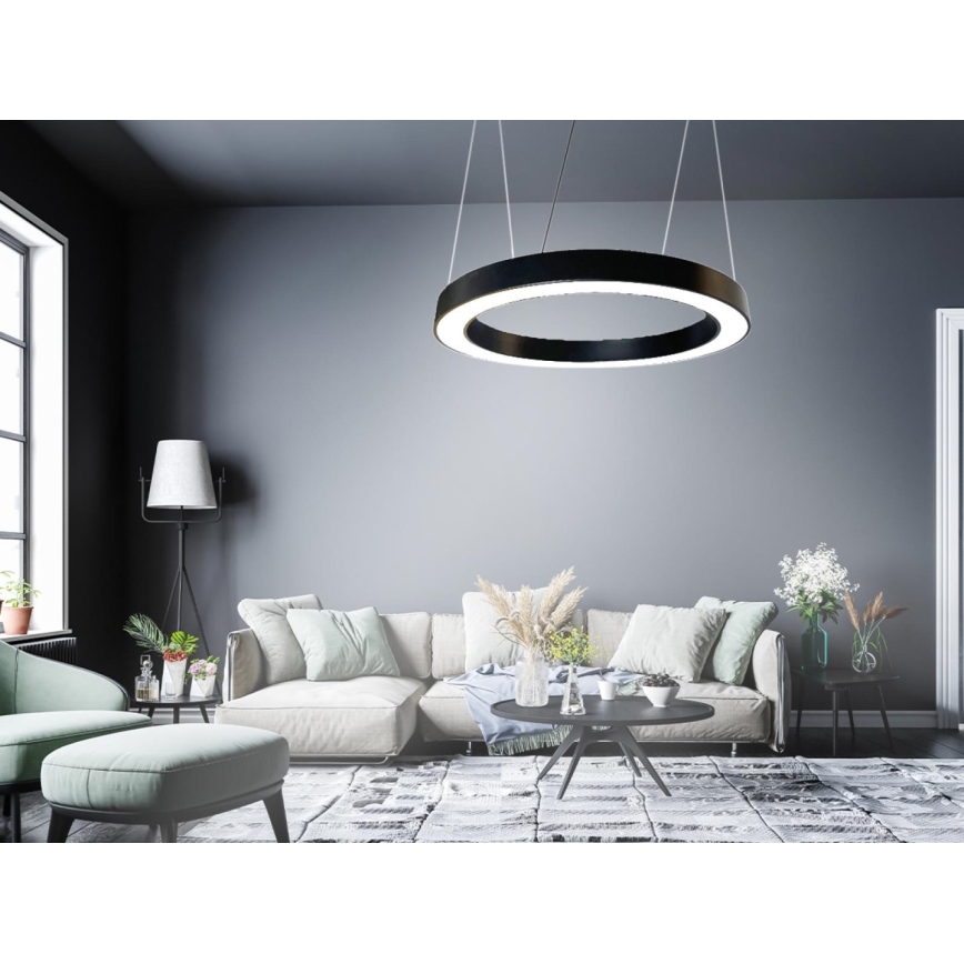 LED Luster na lanku LED/50W/230V 4000K pr. 100 cm čierna