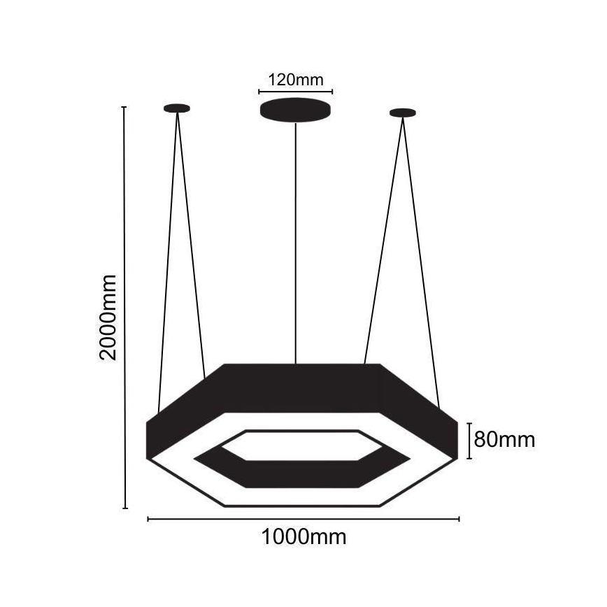LED Luster na lanku LED/50W/230V 4000K pr. 100 cm