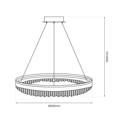 LED Luster na lanku LED/52W/230V pr. 60 cm zlatá