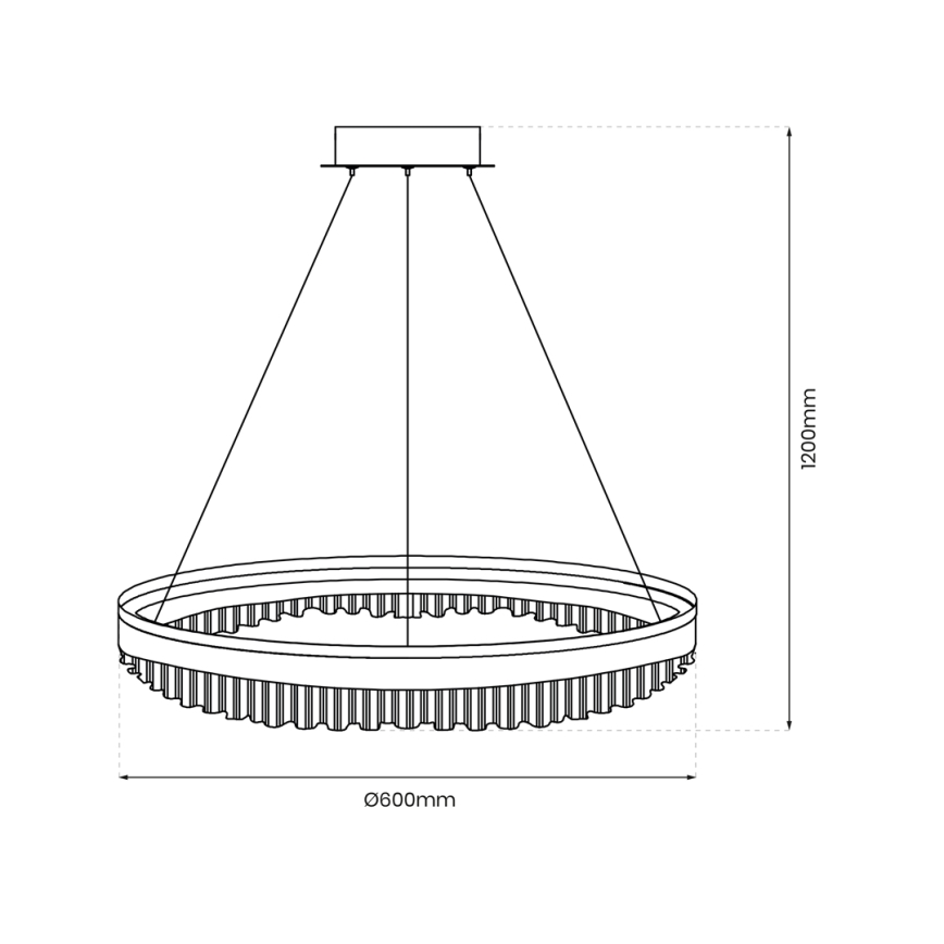 LED Luster na lanku LED/52W/230V pr. 60 cm zlatá