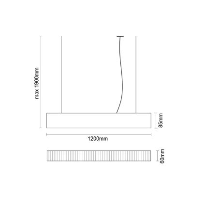 LED luster na lanku LED/55W/230V 3000/4000/6500K 120 cm čierna