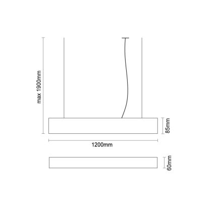 LED luster na lanku LED/55W/230V 3000/4000/6500K 120 cm čierna