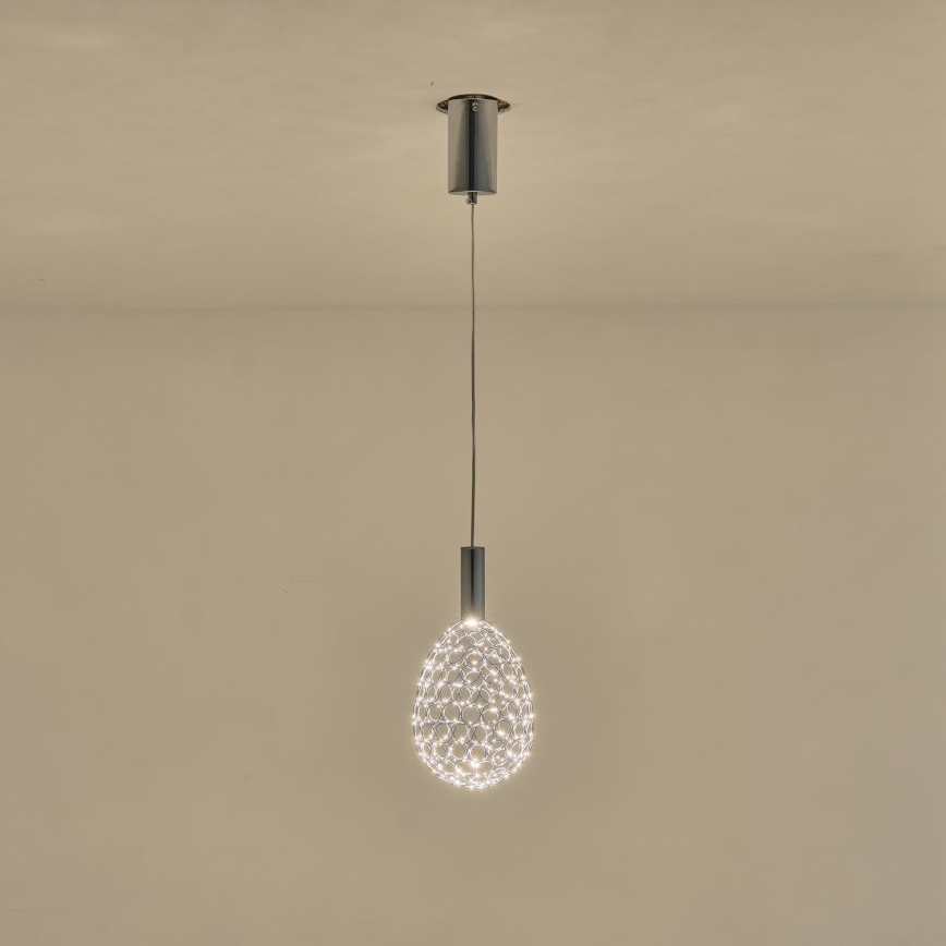 LED Luster na lanku LED/6,3W/230V 3000K lesklý chróm pr. 14 cm