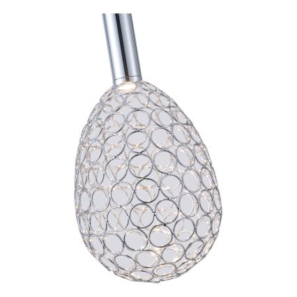 LED Luster na lanku LED/6,3W/230V 3000K lesklý chróm pr. 14 cm