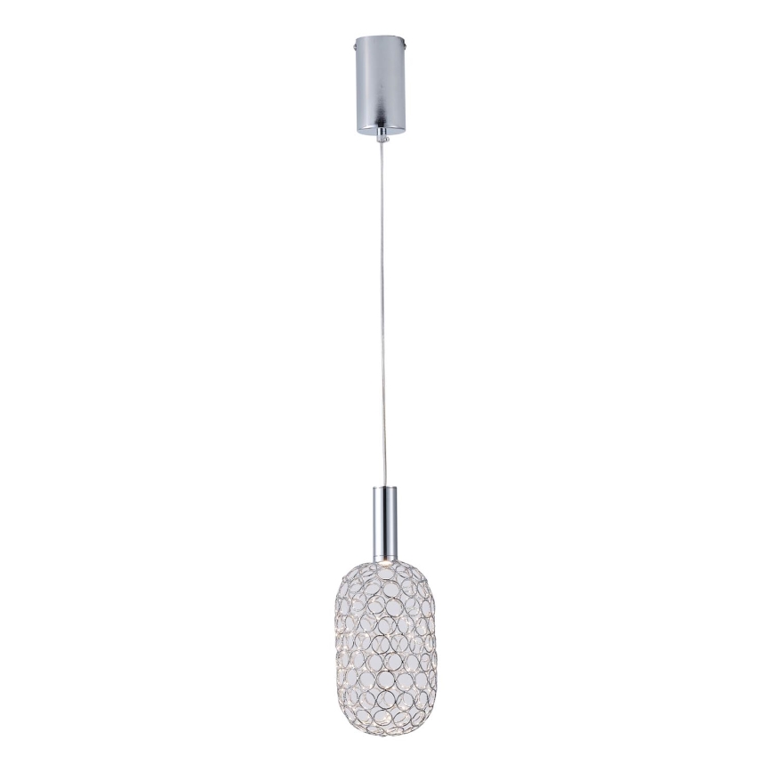 LED Luster na lanku LED/6,3W/230V 3000K lesklý chróm pr. 20 cm