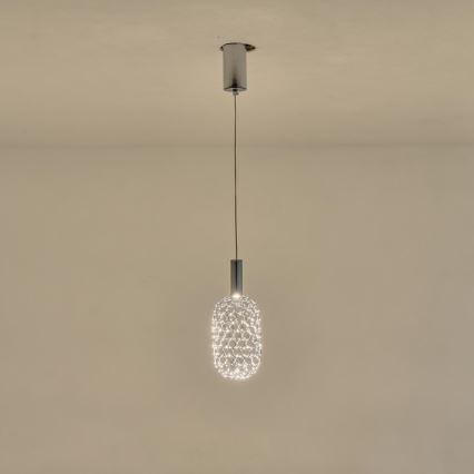 LED Luster na lanku LED/6,3W/230V 3000K lesklý chróm pr. 20 cm