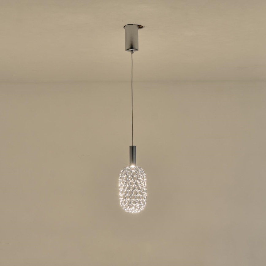 LED Luster na lanku LED/6,3W/230V 3000K lesklý chróm pr. 20 cm