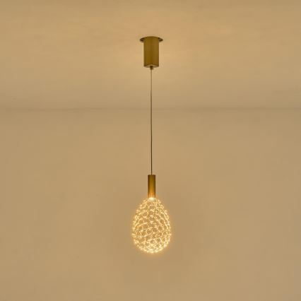 LED Luster na lanku LED/6,3W/230V 3000K zlatá pr. 14 cm