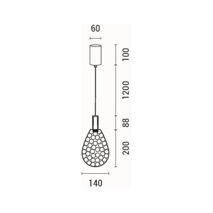 LED Luster na lanku LED/6,3W/230V 3000K zlatá pr. 14 cm