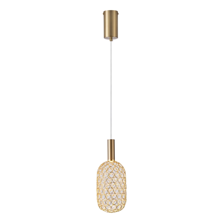 LED Luster na lanku LED/6,3W/230V 3000K zlatá pr. 20 cm