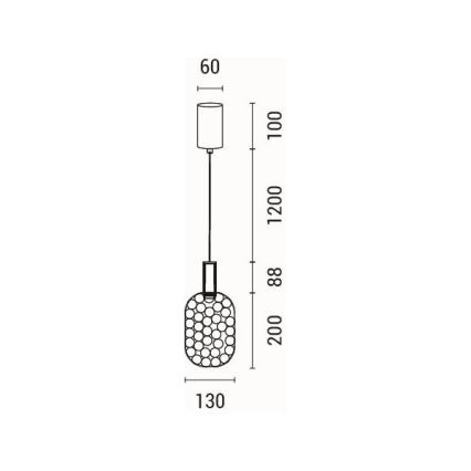 LED Luster na lanku LED/6,3W/230V 3000K zlatá pr. 20 cm