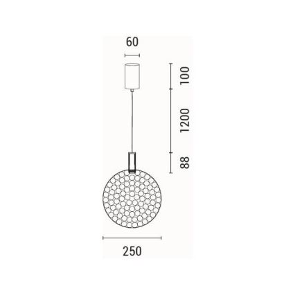 LED Luster na lanku LED/6,3W/230V 3000K zlatá pr. 25 cm