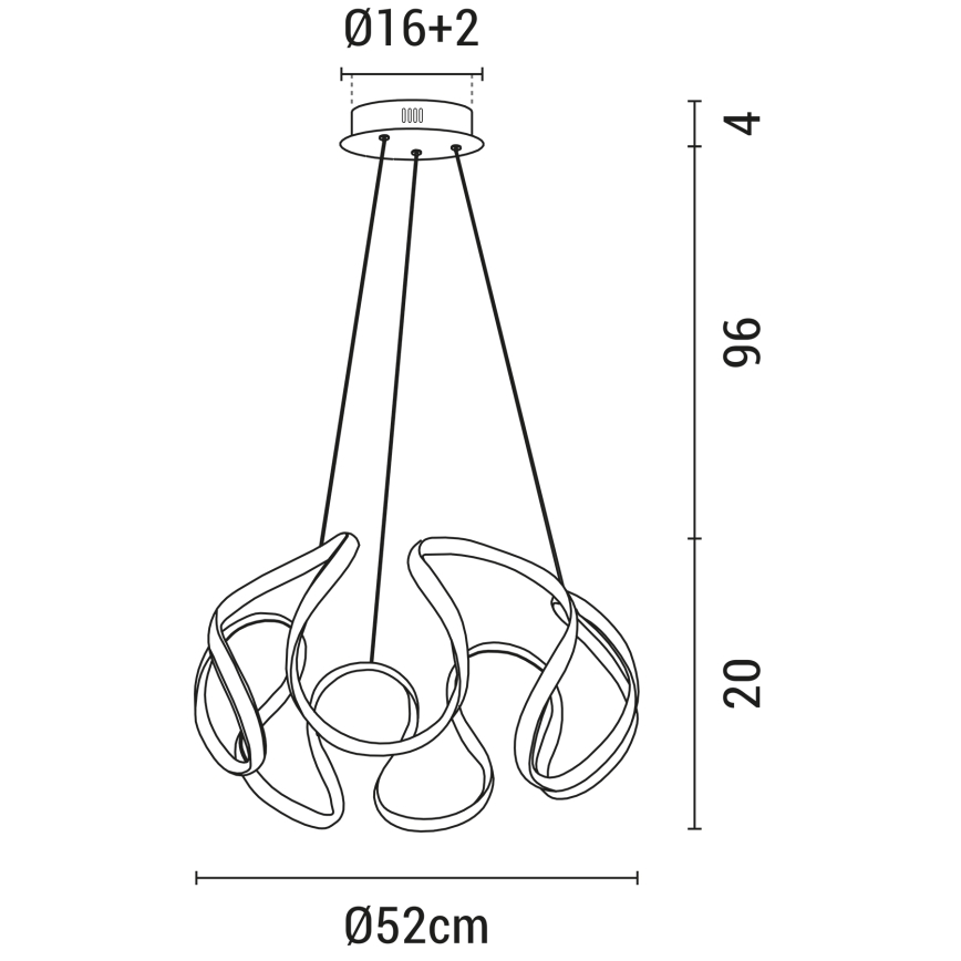 LED Luster na lanku LED/60W/230V 3000K biela