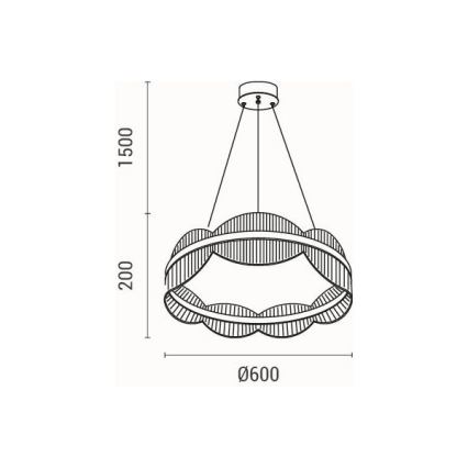 LED Luster na lanku LED/60W/230V 3000K