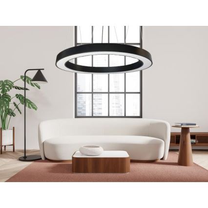 LED Luster na lanku LED/60W/230V 4000K pr. 120 cm čierna