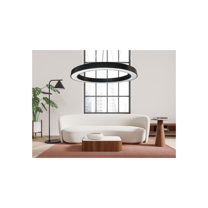 LED Luster na lanku LED/60W/230V 4000K pr. 120 cm čierna